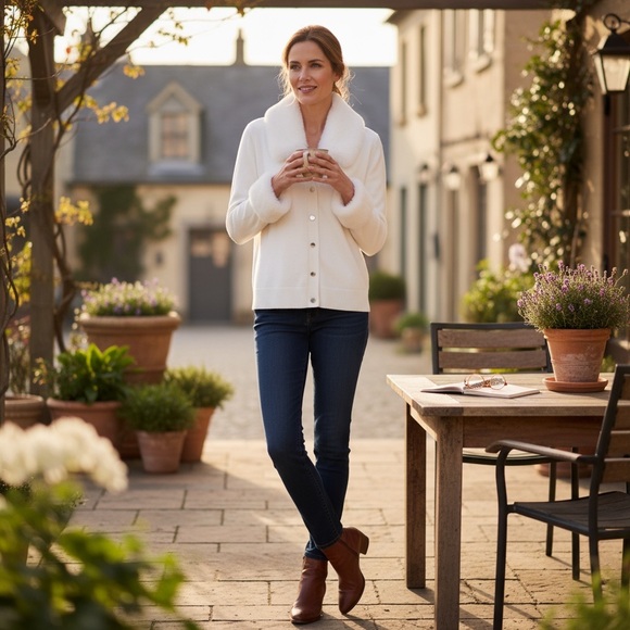 ANNE KLEIN Faux Fur Cardigan Sweater NWT size L
Non smoking/No Pets - Picture 9 of 10